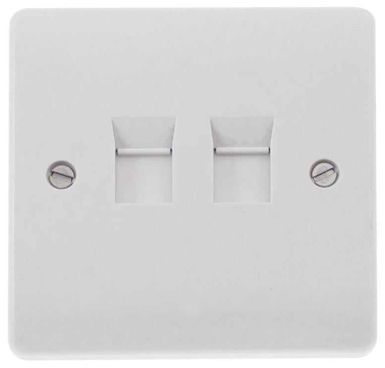 RJ45 Cat5e Socket, 2 Gang, White - CMA132