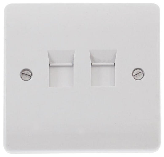 RJ45 Cat5e Socket, 2 Gang, White - CMA132