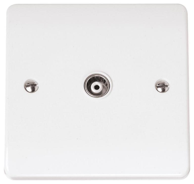 Isolated Coaxial Socket, 1 Gang, White - CMA158