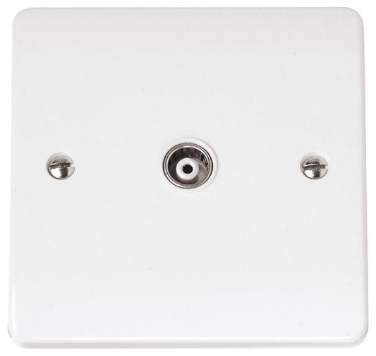 Isolated Coaxial Socket, 1 Gang, White - CMA158