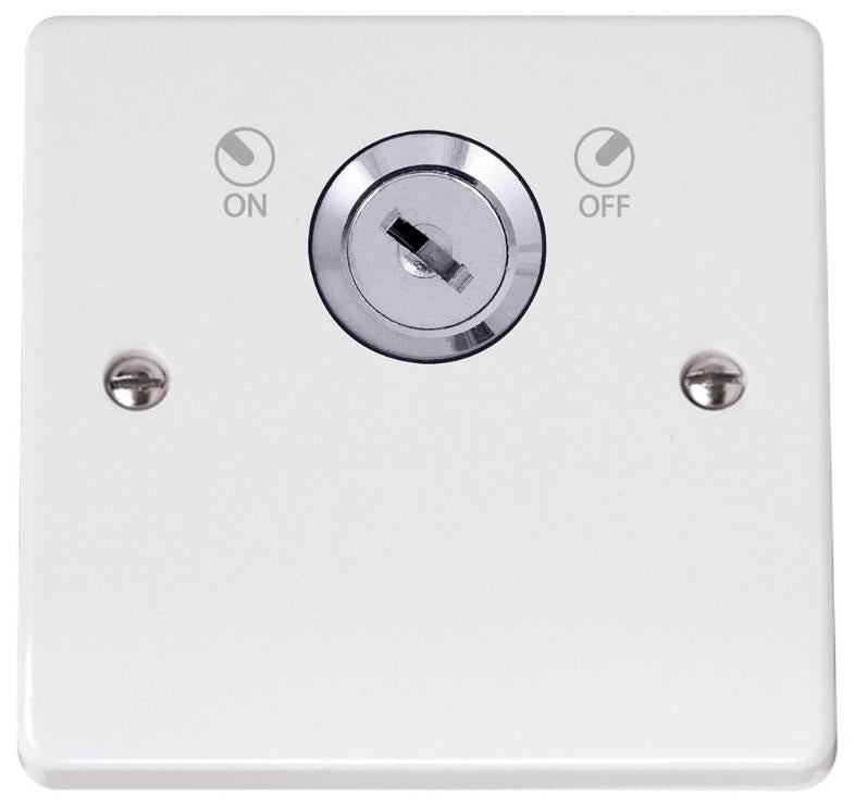 Key Lockable Switch, 1 Gang, Double Pole, 20A, White - CMA660