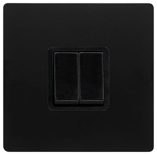 Light Switch, 2 Gang, 2 Way, 10AX, Black - SFBK012BK