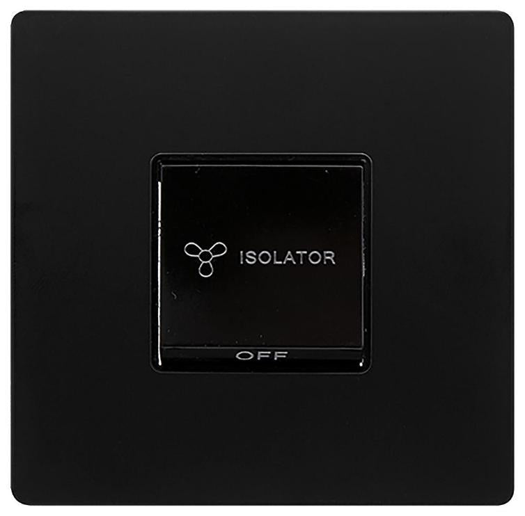 Fan Isolator Switch, 1 Gang, 3 Pole, 10A, Black - SFBK020BK