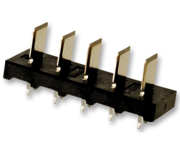 5 Position Board-to-Board Vertical Battery Contact Plug, 5mm Centerline - 5787444-1