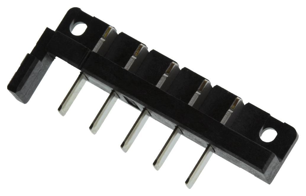 5 Position 12V DC Board-to-Board Right Angle Battery Contact Plug, 5mm Centerline - 5787428-1