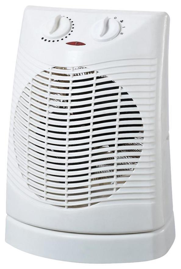 2kW Oscillating Fan Heater, 2 Settings, White - PELL0410