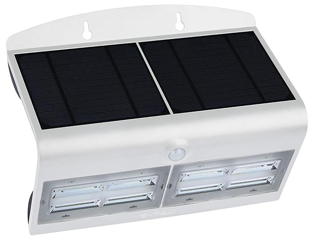 7W LED Solar Wall Light with PIR, 4000K, 850lm, IP65, White - 8278