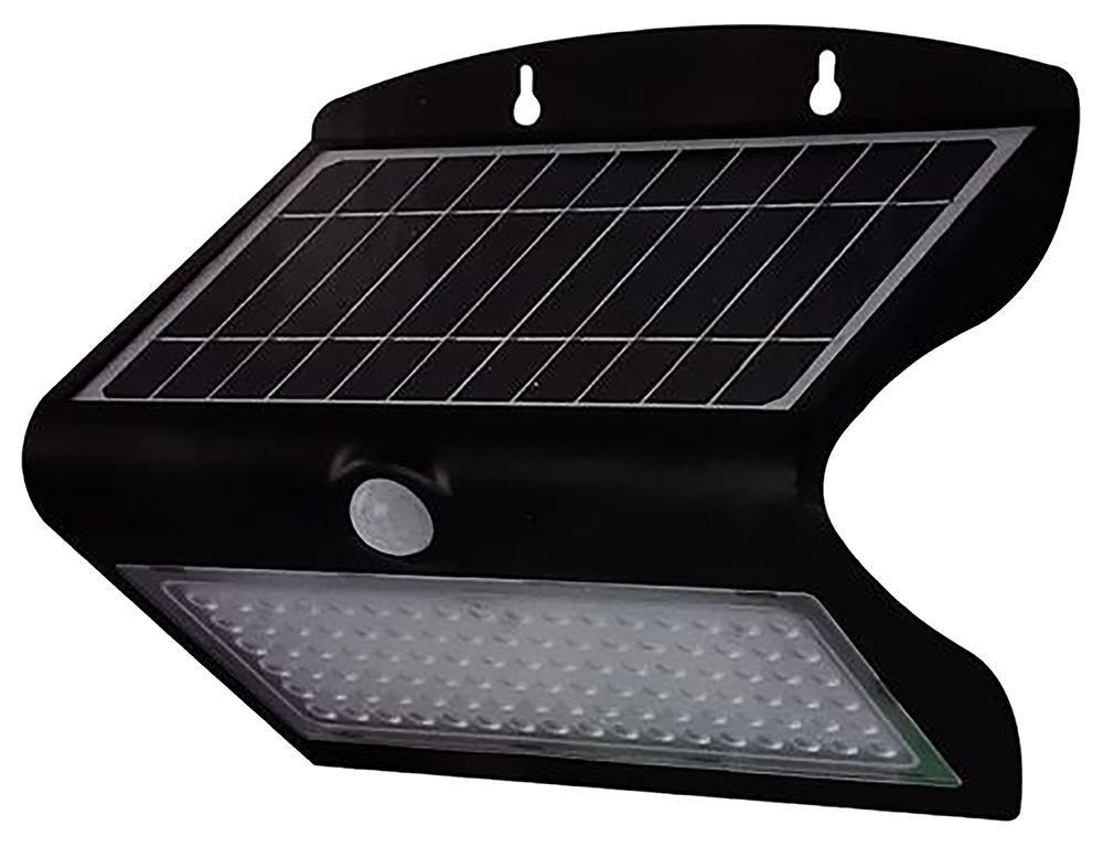 7W LED Solar Wall Light with PIR, 4000K, 850lm, IP65, Black - 8279