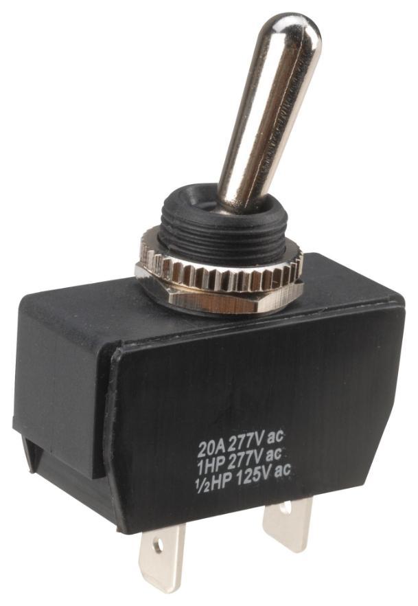 Toggle Switch, Panel Mount, On Off, SPST, 12mm, 16A, 250V AC - MCR13-447A1-01-HR