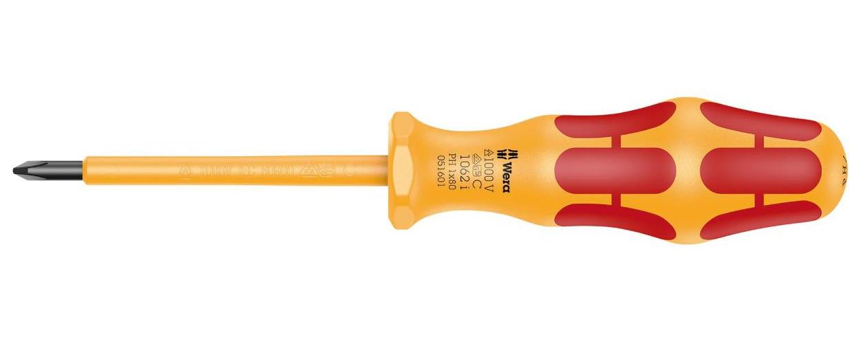 PH1 x 80mm Kraftform VDE Insulated Phillips Screwdriver - 05051601001