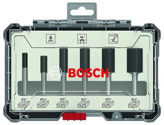 1/4" Shank Straight Router Bit Set, 6 Piece - 2607017467