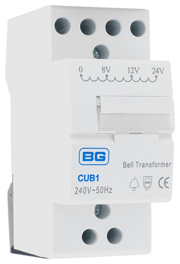 Bell Transformer, DIN Rail, 8-24V AC, 1A - CUB1