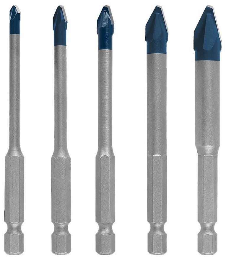 Expert Hex-9 HardCeramic Multi-Construction Ceramic, Stone, Tile & Glass Drill Bit Set, 5 Piece - 2608900597