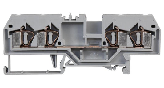 4 Conductor Through Terrminal Block, 35mm DIN Rail, Cage Clamp, 28AWG to 12AWG, 800V, 26A - 281-652