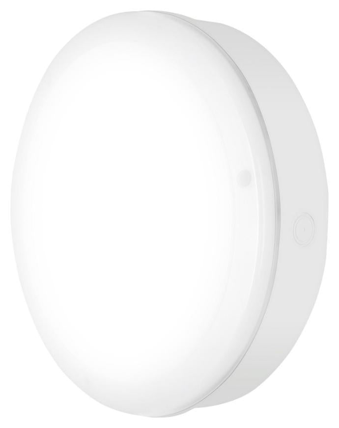 15W Round Surface LED Emergency Bulkhead with Sensor, IP65, 3000K, White - 4058075647701