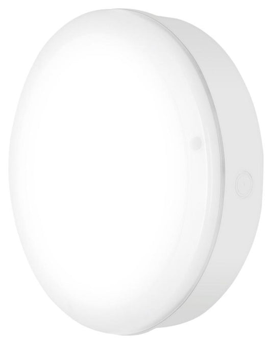 15W Round Surface LED Emergency Bulkhead with Sensor, IP65, 3000K, White - 4058075647701