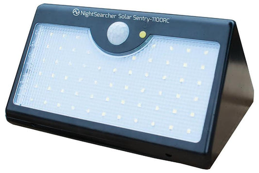 NexSun 1100RC Solar Powered Wall Light, 1100lm, IP65, Black - NSSOLARSENTRY1100RC