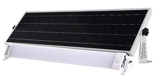 24W Solar Powered Linear Flood Light with PIR, 2500lm, IP65, White - NEXSUN-2500RC