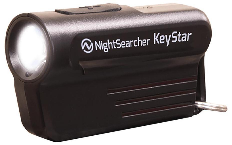 KeyStar Mini LED Keyring Torch, 300lm, IPX7, Black - NSKEYSTAR