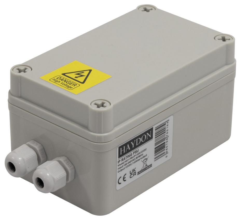 AC/DC Enclosed Power Supply, 12V DC, 2A, 24W, IP66 - HAY-PSUIP1X2A 12VDC