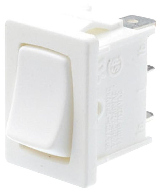 Rectangular Rocker Switch, On Off, SPST, 13mm x 19mm, White, 250V AC, 10A - A11132200000