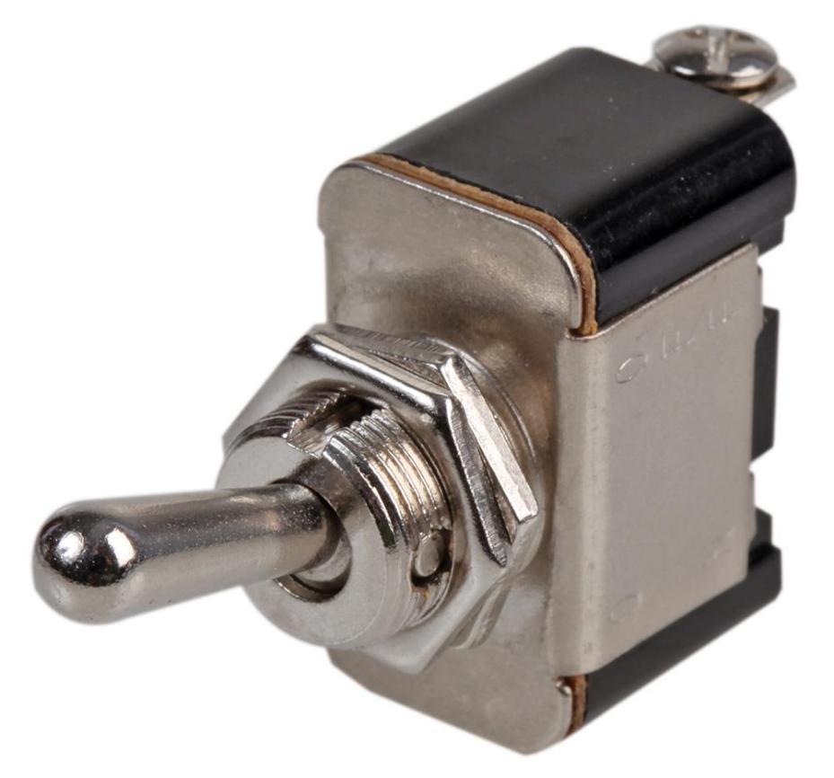 Metal Toggle Switch, Flash / Off, SPST, Momentary, 12V DC, 25A - 404M