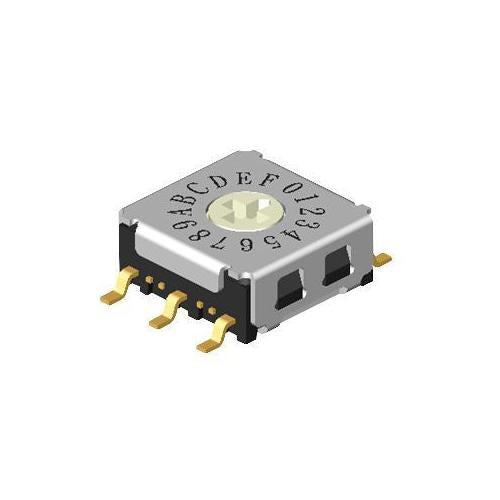 16 Position Rotary Coded Switch, SMD, Hexadecimal, 24V DC, 25mA, 3x2 - MCRJM3-16R-Q