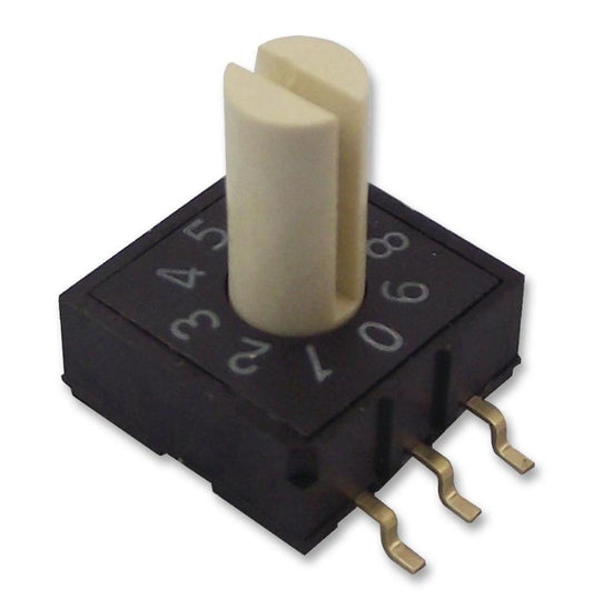 10 Position Rotary Coded Switch, SMD, BCD, 24V DC, 25mA, 3x2 - MCRM2HAF-10R-V-B