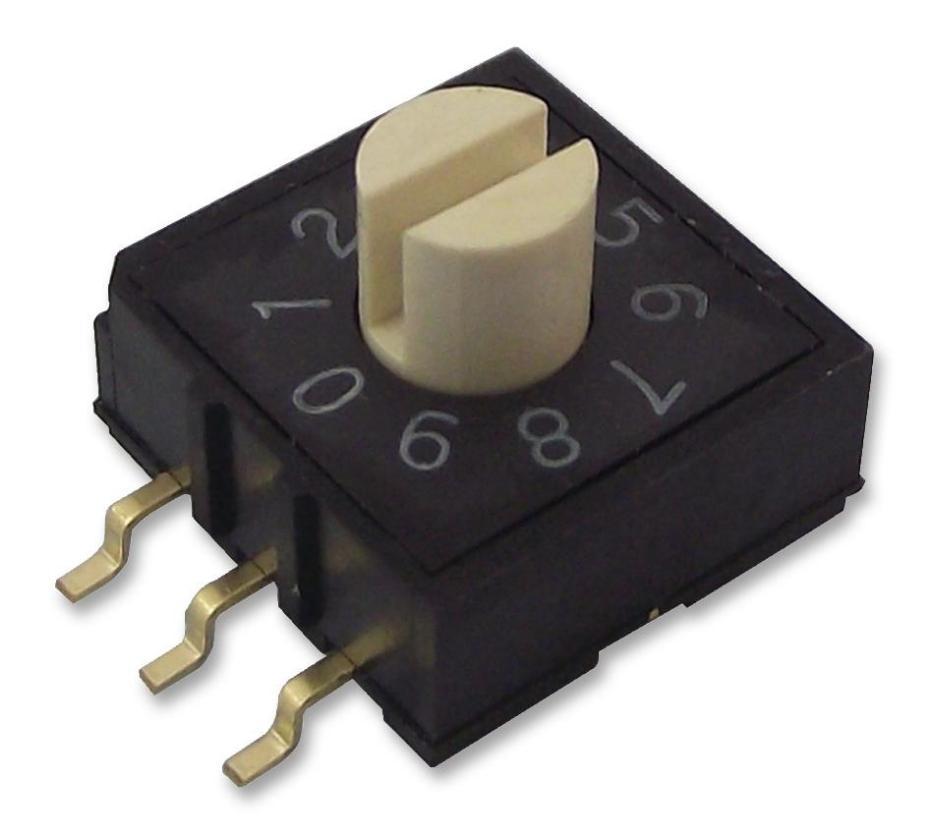 10 Position Rotary Coded Switch, SMD, BCD, 24V DC, 25mA, 3x3 - MCRM3MAF-10R-V-B