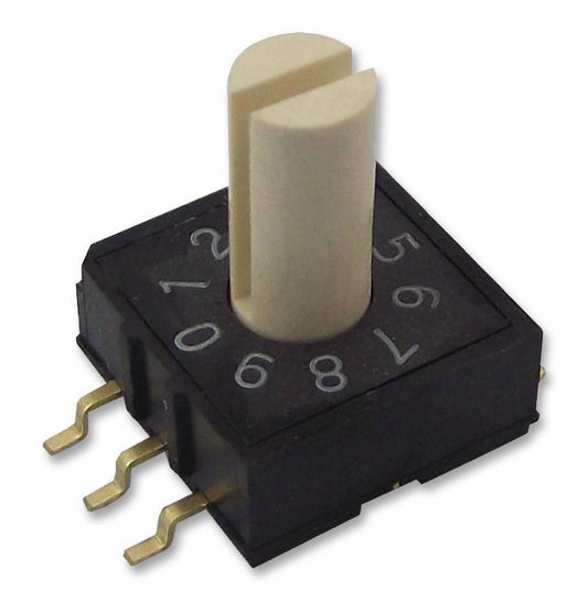 16 Position Rotary Coded Switch, SMD, Hexadecimal, 24V DC, 25mA, 3x3 - MCRM3HAF-16R-V-B