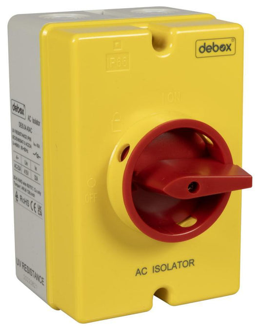 4 Pole AC Rotary Isolator Switch, 240V AC, 40A - DE1S.04.40AC