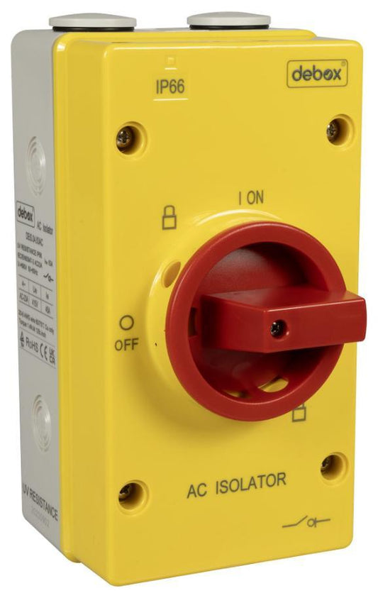 4 Pole AC Rotary Isolator Switch, 240V AC, 63A - DE1S.04.63AC