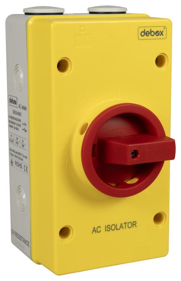 4 Pole AC Rotary Isolator Switch, 240V AC, 80A - DE1S.04.80AC