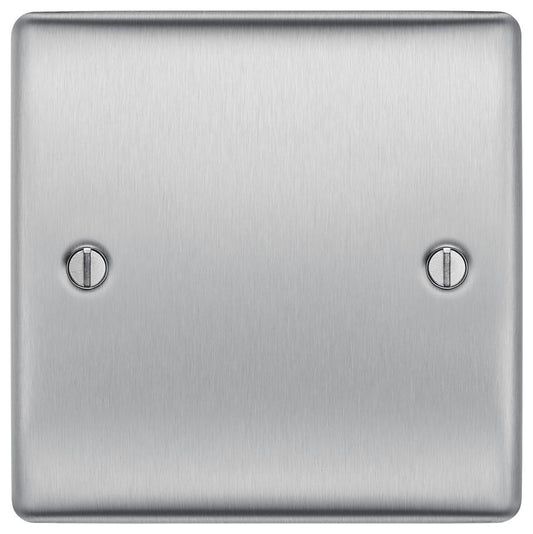 Blanking Plate, 1 Gang, Brushed Steel - NBS94-01