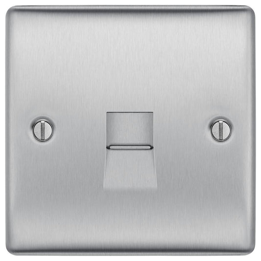 Module Front Plate, 1 Gang, 2 Way, Brushed Steel - NBSEMS2-01