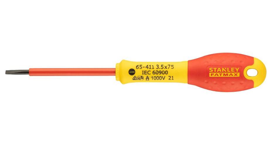 3.5mm x 75mm VDE Insulated Slotted Screwdriver - 0-65-411