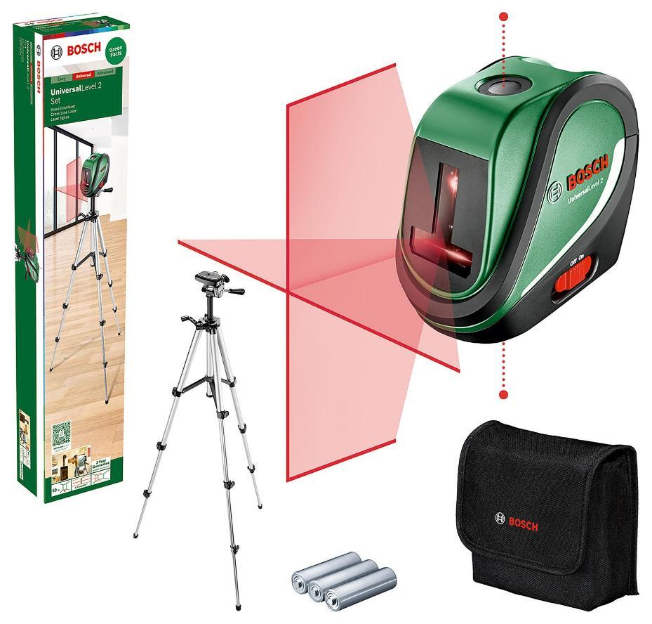 Universal Level 2 Set - 10m Cross Line Laser Level & Tripod Set - UNIVERSALLEVEL 2 SET