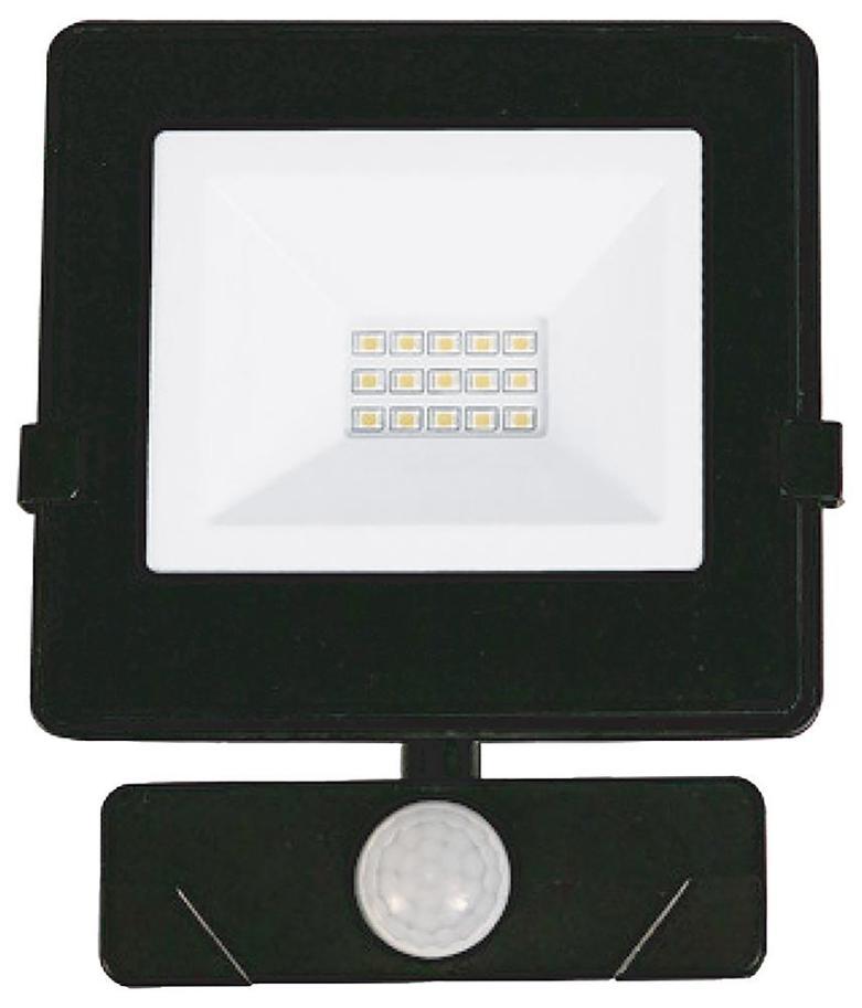 10W LED Security Floodlight with PIR, 6000K, 750lm, Black, IP65 - 769157