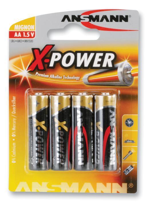 X-Power Premium AA Alkaline Batteries, 4 Pack - 5015663