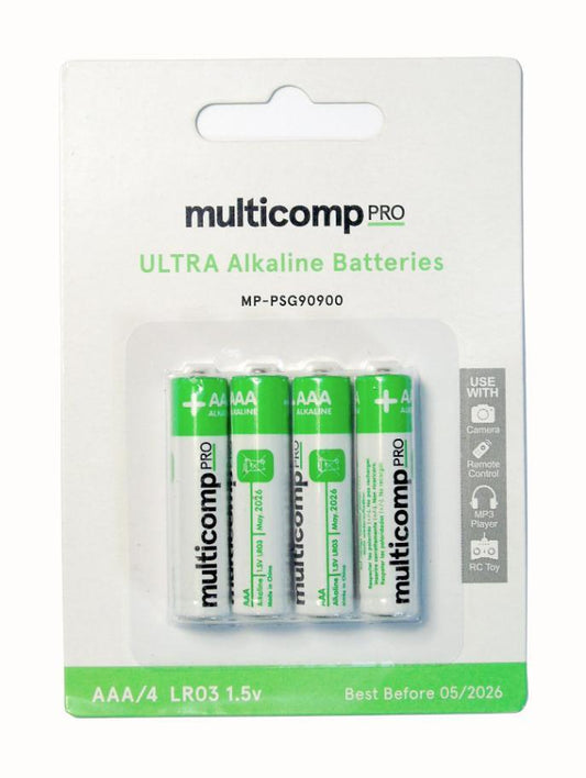 High Power Alkaline AAA Batteries, 4 Pack - MP-PSG90900