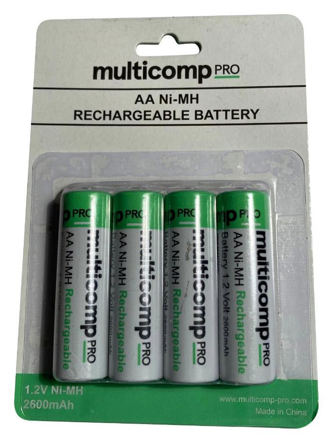 BATTERY,AA,NI-MH,2.6AH,1.2V, PK4 - MP001176