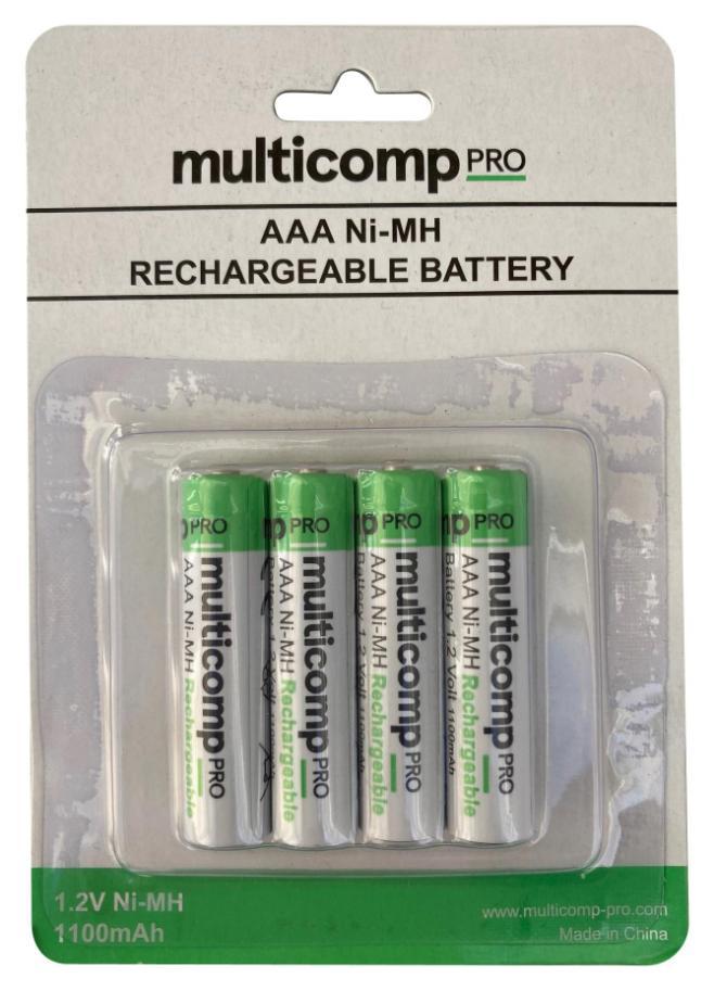 BATTERY,AAA,NI-MH,1.1AH,1.2V, PK4 - MP001180