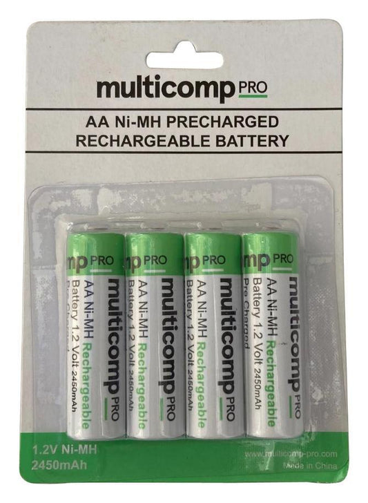 BATTERY,AA,NI-MH,2.45AH,1.2V, PK4 - MP001182