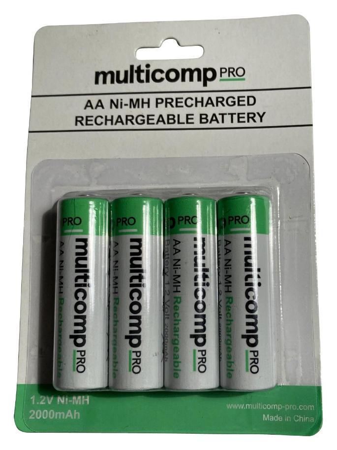 BATTERY,AA,NI-MH,2AH,1.2V, PK4 - MP001183