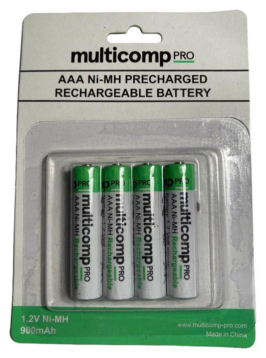 BATTERY,AAA,NI-MH,900MAH,1.2V, PK4 - MP001184