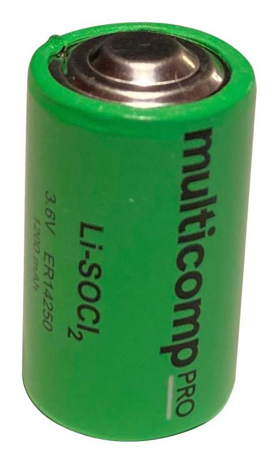 BATTERY, 1/2AA, LI-SOCL2, 3.6V, 1.2AH - MP001842