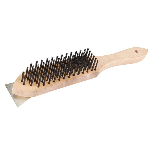 Silverline Wooden Wire Brush & Scraper 6 Row