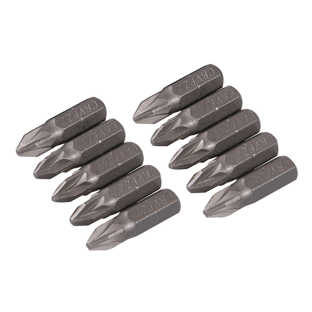 Silverline Pozidriv Cr-V Screwdriver Bits 10pk PZ2