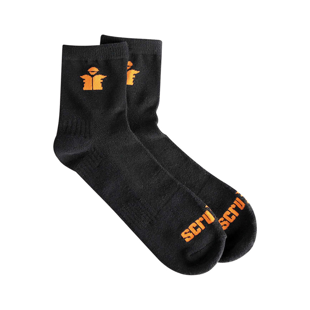 Scruffs Worker Lite Socks Black 3pk Size 7 - 9.5 / 41 - 43