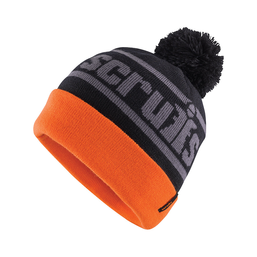 Scruffs Trade Bobble Hat Black/Orange